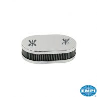 Air cleaner, 1 3/4" high, oval, 2 hole top. For Weber 38-45 DCOE and Dellorto DHLA   00-8722-0