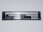 Type Plate, Chassis Plate, VIN plate